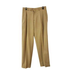 John W. Nordstrom Men's Khaki Pleated Dress Pants Classic Fit Chino Sz 30x32